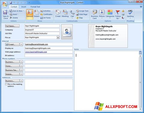 Screenshot Microsoft Outlook Windows XP