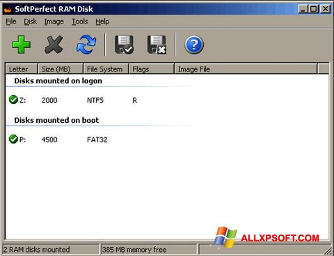 Screenshot SoftPerfect RAM Disk Windows XP