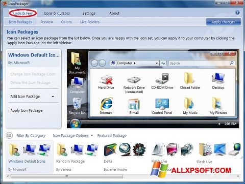 Screenshot IconPackager Windows XP