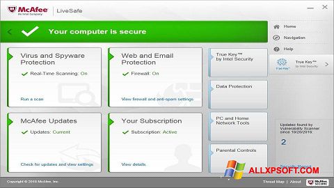 Screenshot McAfee LiveSafe Windows XP