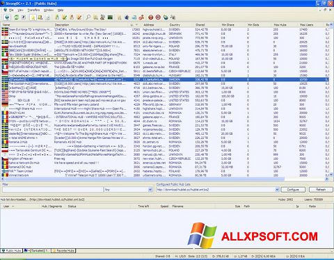 Screenshot StrongDC++ Windows XP