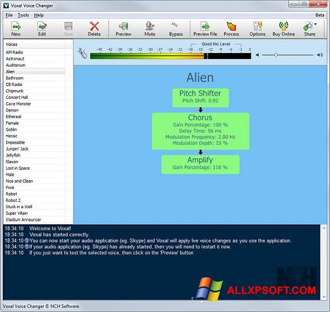 Screenshot Voxal Voice Changer Windows XP