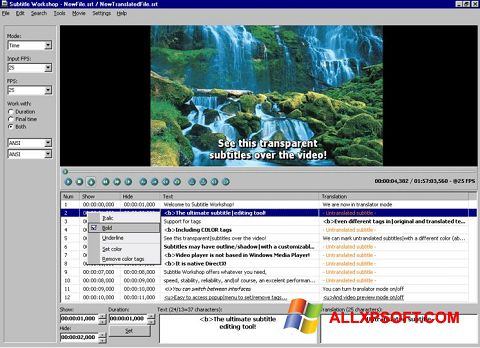 Screenshot Subtitle Workshop Windows XP