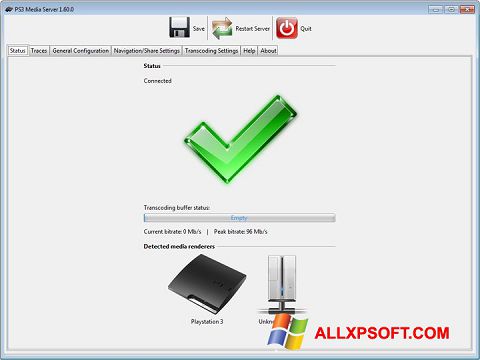 Screenshot PS3 Media Server Windows XP