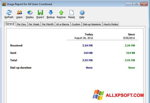 Screenshot NetWorx Windows XP