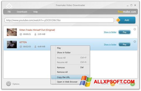 Screenshot Freemake Video Downloader Windows XP