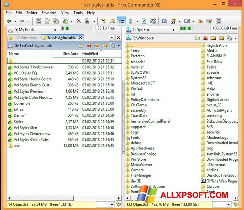 Screenshot FreeCommander Windows XP