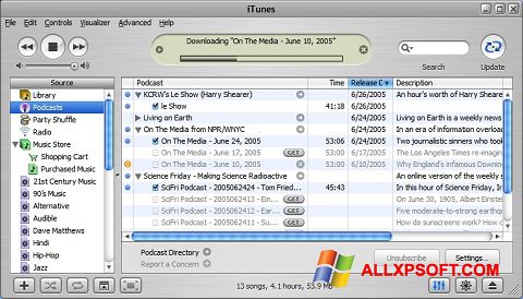 Screenshot iTunes Windows XP