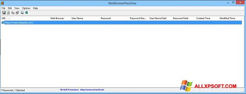Screenshot WebBrowserPassView Windows XP