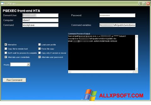Screenshot PsExec Windows XP