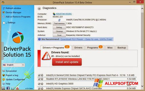 Screenshot DriverPack Solution Online Windows XP