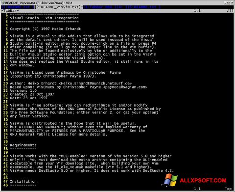 Screenshot Vim Windows XP