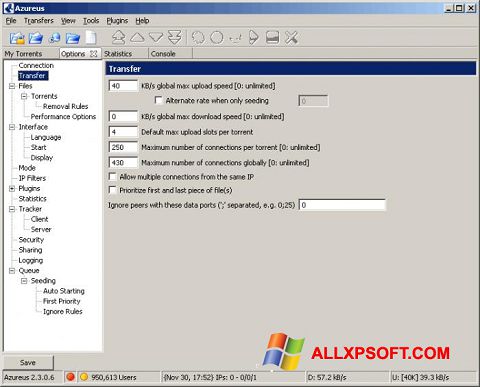 Screenshot Vuze Windows XP