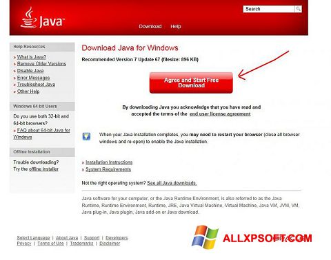 Screenshot Java Windows XP