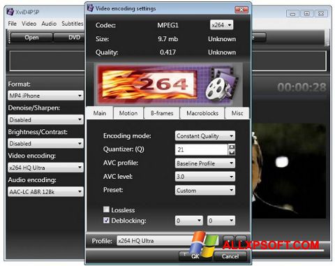 Screenshot XviD4PSP Windows XP