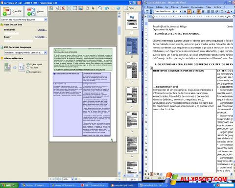 Screenshot ABBYY PDF Transformer Windows XP