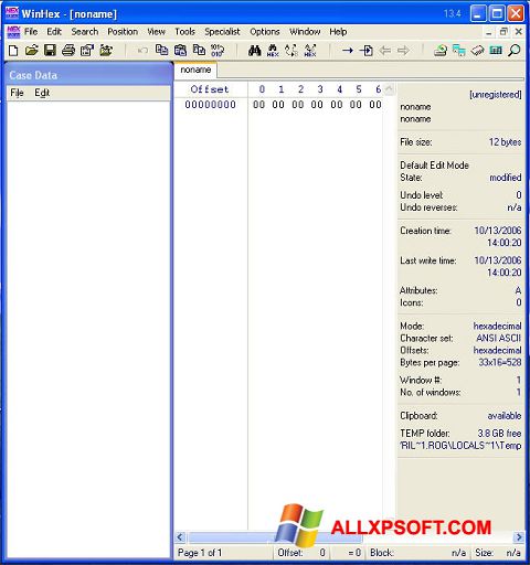 Screenshot WinHex Windows XP