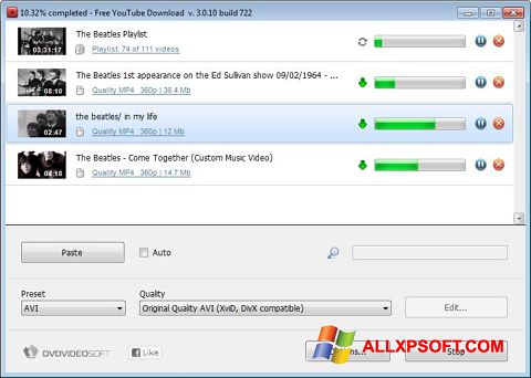 Screenshot Free YouTube Download Windows XP