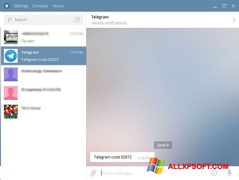 Screenshot Telegram Desktop Windows XP