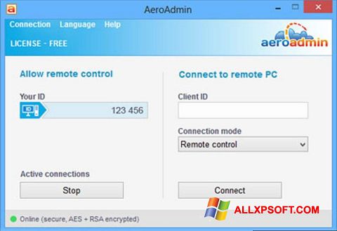 Screenshot AeroAdmin Windows XP