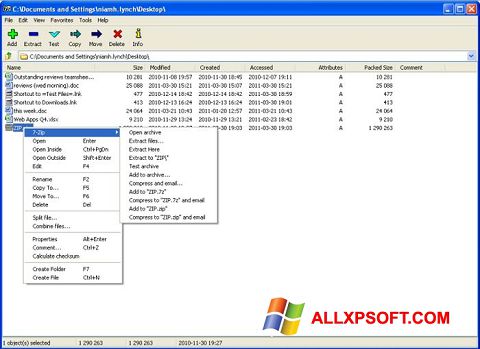 Screenshot 7-Zip Windows XP