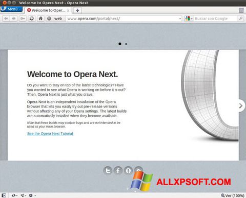 Screenshot Opera Developer Windows XP